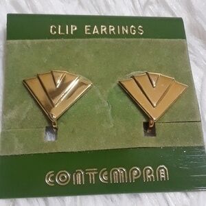 Vintage Gold Tone Graduating Fan Clip-On's